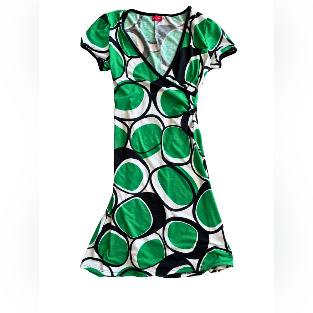 Ruby Rox Green and Black Circle Mini Dress